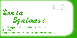 maria szalmasi business card