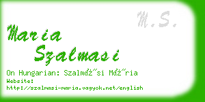 maria szalmasi business card